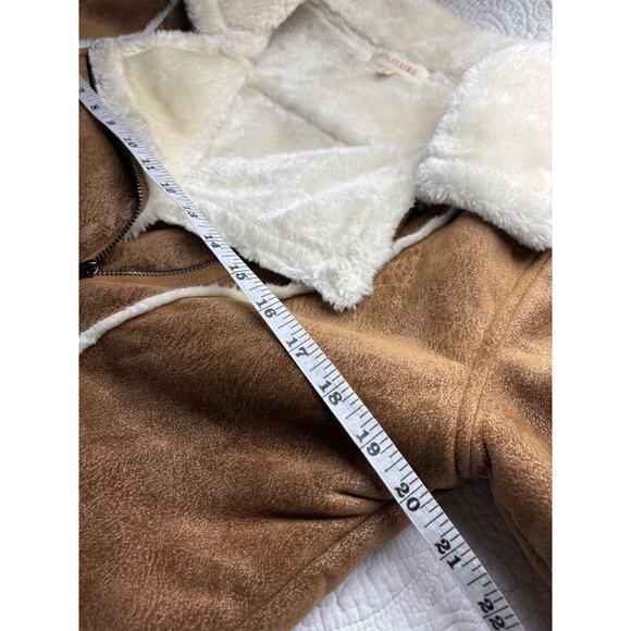 Anthro Solitaire Faux Suede Jacket Size Medium Embroidered Sherpa Lined Western - Picture 4 of 6